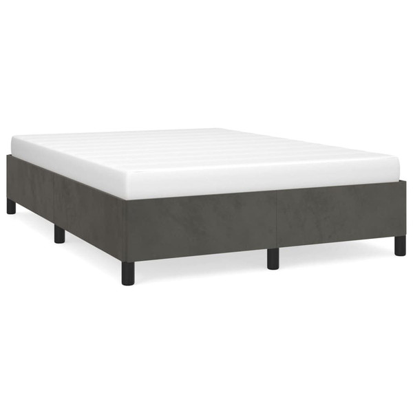  Bed Frame Dark Grey Velvet (100% polyester), Plywood, Engineered wood A949-347358
