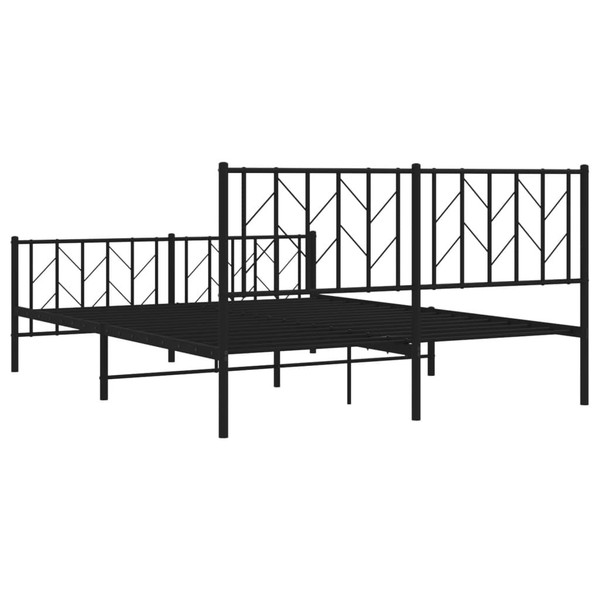  Bed Frame Black Powder-Coated Steel King Size Bed Frame A949-374457
