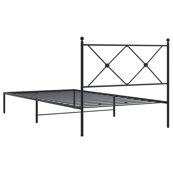  Bed Frame Black Powder-coated steel Twin Bed Frame Rectangular A949-376497