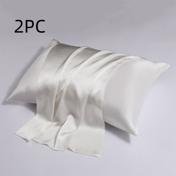 Color: White, Size: 51x66CM-2PC, style:  - Zipper Silk Double-sided Pillowcase Household Q119-CJCS247223325YB