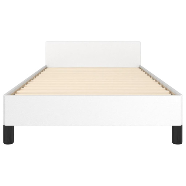  Bed Frame With Headboard White Faux leather, plywood, engineered wood A949-347526