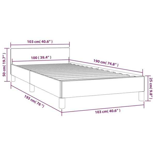  Bed Frame With Headboard White Faux leather, plywood, engineered wood A949-347526