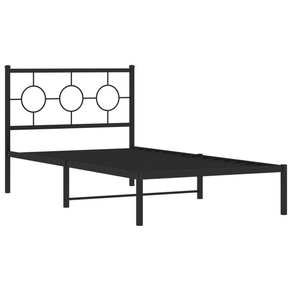  Bed Frame Black Powder-Coated Steel 39.4 x 78.7 in Bed Frame A949-376221