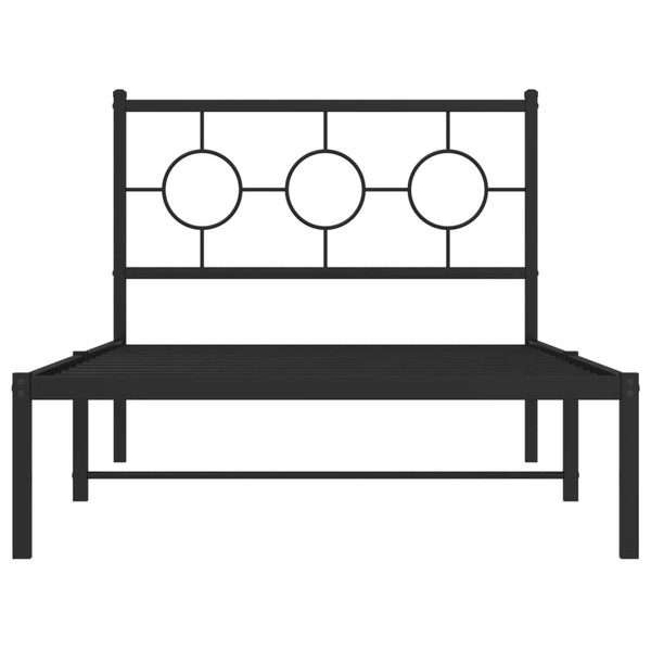  Bed Frame Black Powder-Coated Steel 39.4 x 78.7 in Bed Frame A949-376221