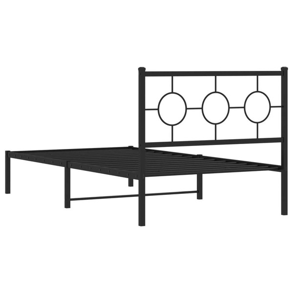  Bed Frame Black Powder-Coated Steel 39.4 x 78.7 in Bed Frame A949-376221