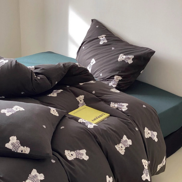 Pattern: West Highland, Size Specification: 1.5m4pcs - Cotton Household Knitted Printed Bed Four-pi Q119-CJCS255703542PK