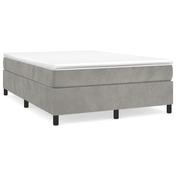  Bed Frame Light Grey Velvet, Plywood, Engineered wood Queen A949-3121153