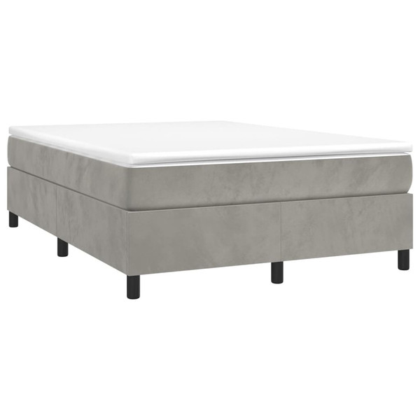  Bed Frame Light Grey Velvet, Plywood, Engineered wood Queen A949-3121153