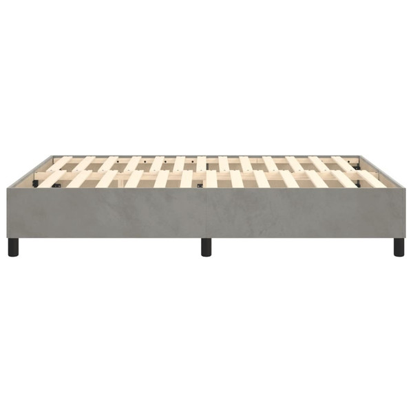  Bed Frame Light Grey Velvet, Plywood, Engineered wood Queen A949-3121153