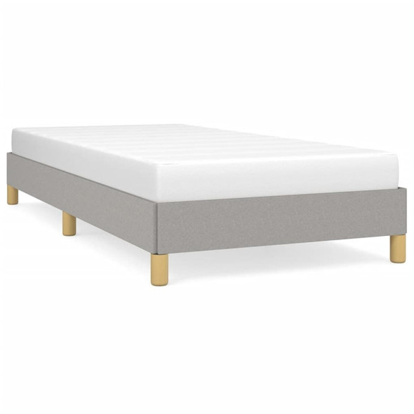  Bed Frame Light Grey Polyester, Plywood, Engineered Wood Twin XL A949-346853