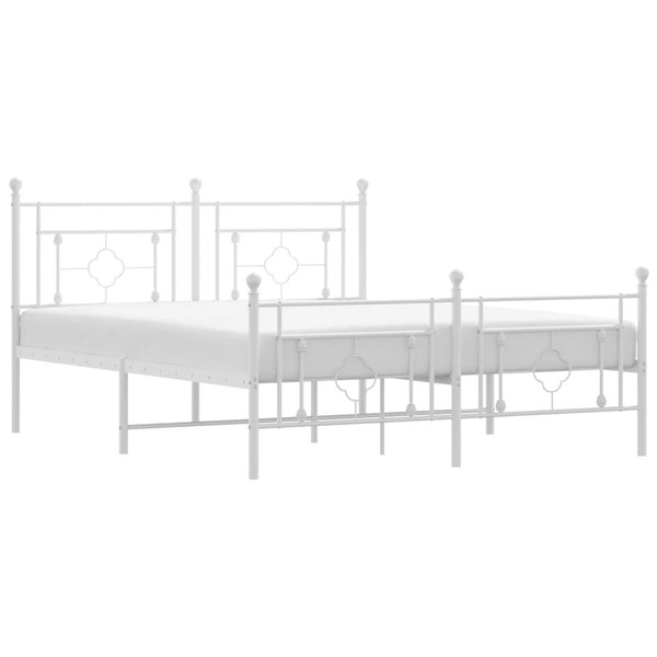  Bed Frame White Powder-coated steel King Size Bed Frame A949-374408