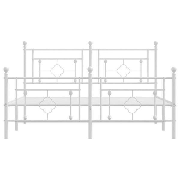 Bed Frame White Powder-coated steel King Size Bed Frame A949-374408