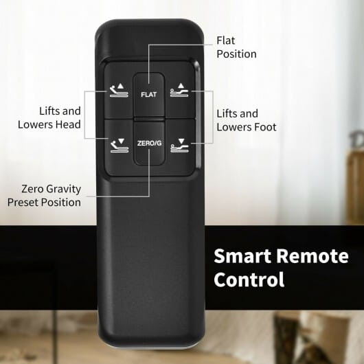 Queen Size Adjustable Bed Base Frame with Wireless Remote Control - Color: Black D681-EP24938US