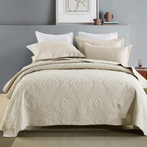 Pattern: Beige Damascus, Size: 250 ?— 270cm With Pillowcase - Double-sided Plus-sized Pure Cotton B Q119-CJYD246189422VE