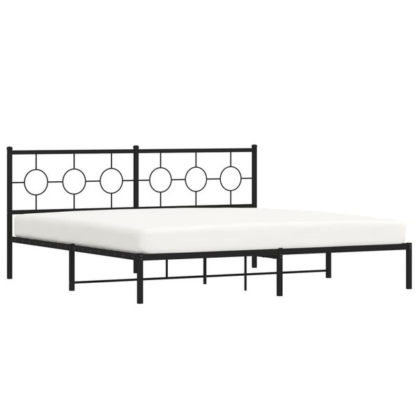  Bed Frame Black Powder-Coated Steel Double Metal Bed Frame A949-376232