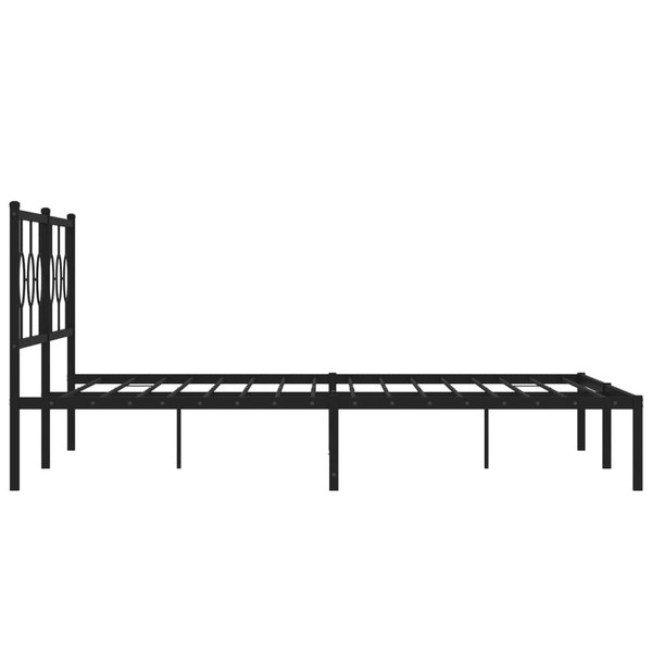  Bed Frame Black Powder-Coated Steel Double Metal Bed Frame A949-376232