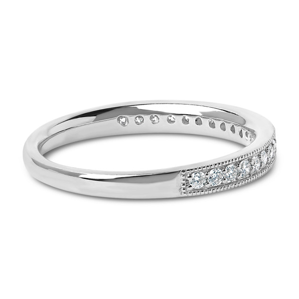 14K White Gold 1/4 Cttw Round Diamond Milgrain Wedding Band (I-J Color, SI2-I1 Clarity) - Size 7 N162-024785R700
