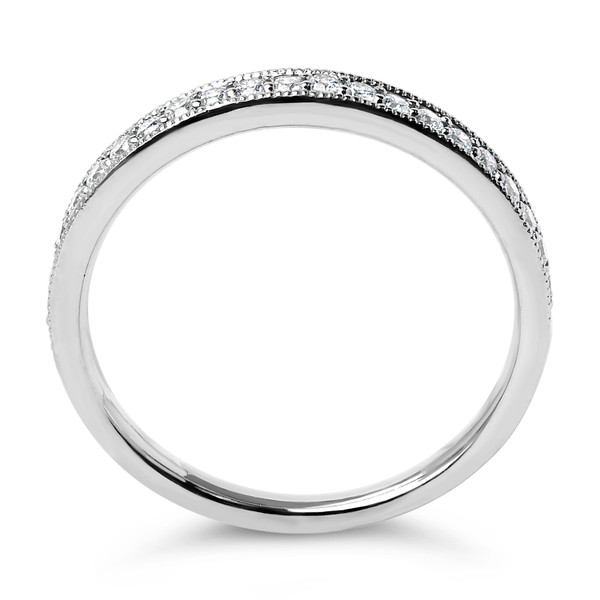 14K White Gold 1/4 Cttw Round Diamond Milgrain Wedding Band (I-J Color, SI2-I1 Clarity) - Size 7 N162-024785R700