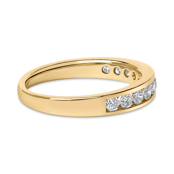 14K Yellow Gold 1/2 Cttw Round Diamond 11 Stone Channel Set Band N162-024733R550