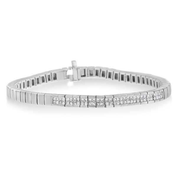 14K White Gold Princess Cut Diamond Bracelet (1.00 cttw, H-I Color, SI1-SI2 Clarity) N162-64-7644WDM