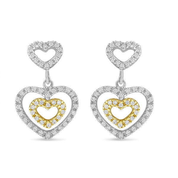 14K Two Toned 1/2 cttw Round Cut Diamond Earrings (H-I, SI1-SI2) N162-74-4651TDM