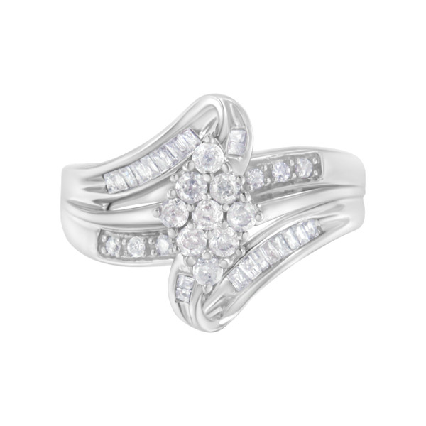 10K White Gold 1/2 cttw Diamond Cluster Ring (H-I Clarity, I2-I3 Color) - Size 8 N162-016859R800