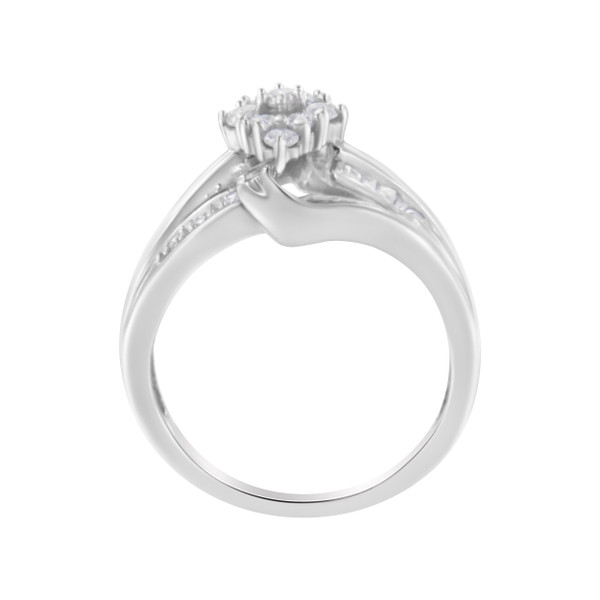 10K White Gold 1/2 cttw Diamond Cluster Ring (H-I Clarity, I2-I3 Color) - Size 8 N162-016859R800