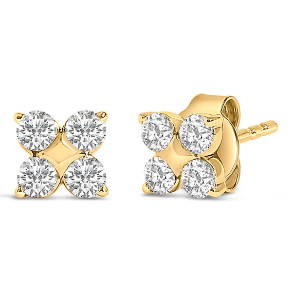 10K Yellow Gold 1/2 Cttw Lab Grown Diamond Snowflake Stud Earrings N162-023612ES19