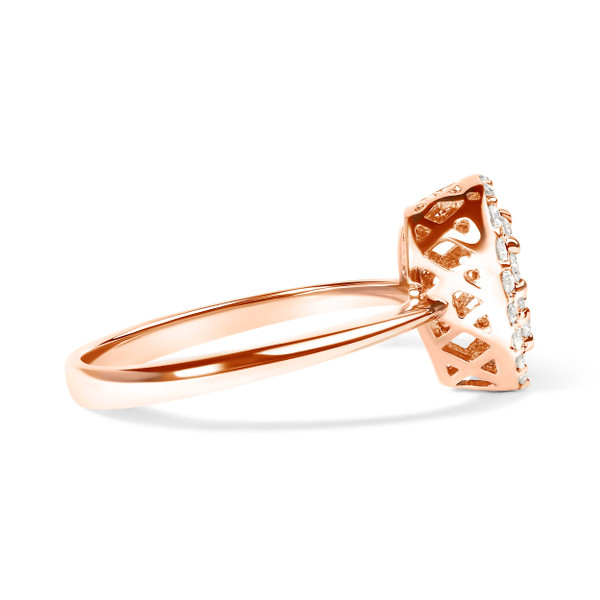 10K Rose Gold 3/8 Cttw Round-Cut Diamond Pear Promise Ring (I-J Color, I2-I3 Clarity) - Size 7 N162-018677R700