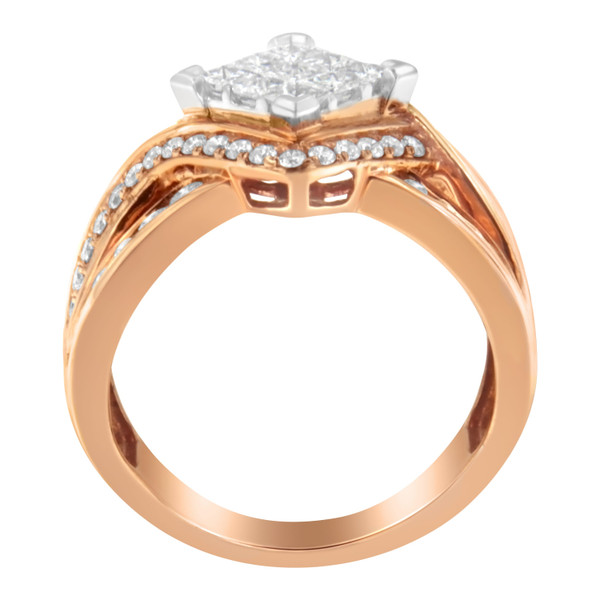 Two-Tone 10KT Gold Diamond Bypass Cocktail Ring (1 1/2 cttw, H-I Color, I1-I2 Clarity) N162-016283R700