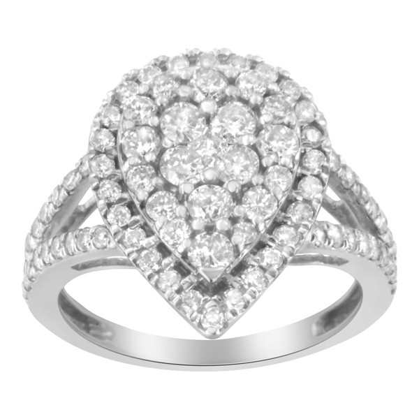 .925 Sterling Silver Diamond Cluster Ring (1 1/2 Cttw, H-I Color, I1-I2 Clarity) - Size 8 N162-016382R800
