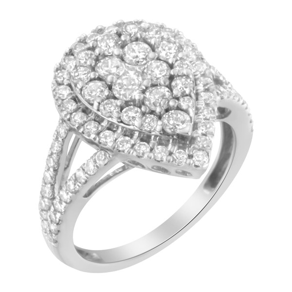 .925 Sterling Silver Diamond Cluster Ring (1 1/2 Cttw, H-I Color, I1-I2 Clarity) - Size 8 N162-016382R800
