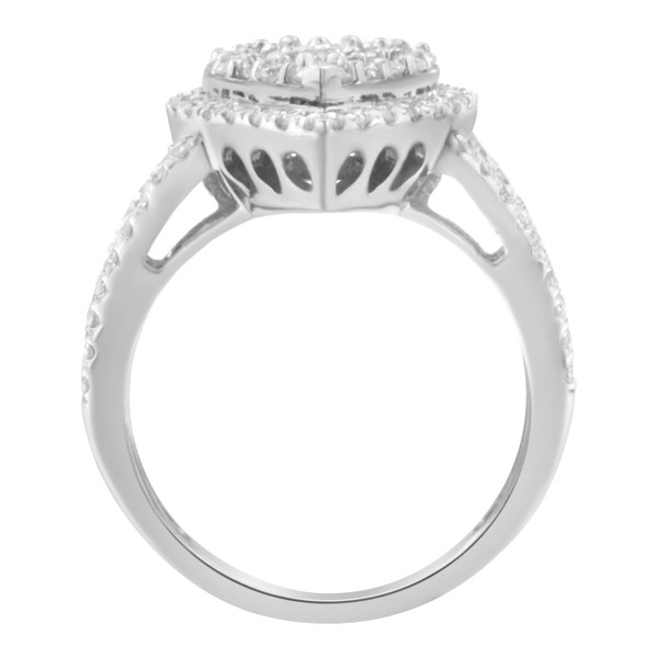 .925 Sterling Silver Diamond Cluster Ring (1 1/2 Cttw, H-I Color, I1-I2 Clarity) - Size 8 N162-016382R800