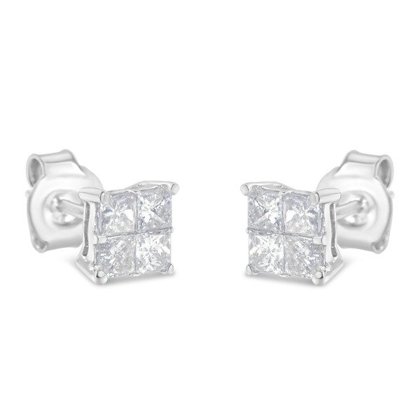 10K White Gold Diamond Stud Earrings (3/4 cttw, H-I Color, SI2-I1 Clarity) N162-71-5441WDM