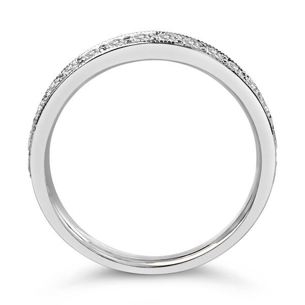 14K White Gold 1/2 Cttw Round Diamond Milgrain Wedding Band N162-024558RASH