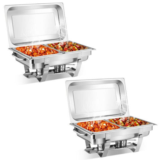 2 Packs Stainless Steel Full-Size Chafing Dish B593-KC71038
