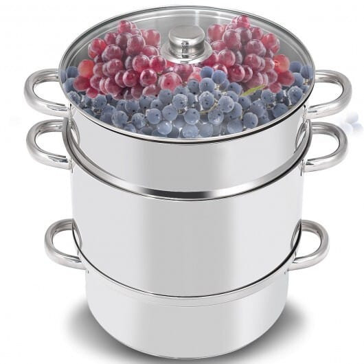 11-Quart Stainless Steel Pan Fruit Juicer Steamer B593-KC46721