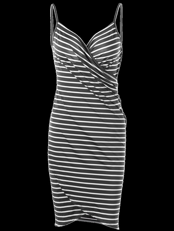 Europe and the United States new EBAY explosion models striped sling beach wrap skirt beach skirt h Q119-CJNSSYLY01817-black-M