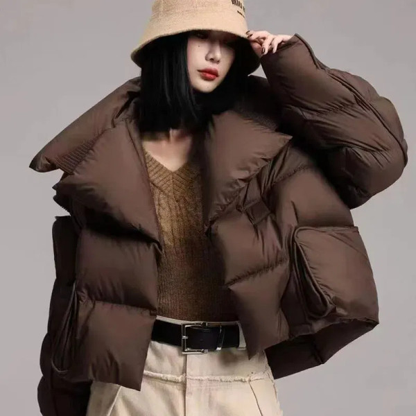Color: Ivory, Size: S - Overcoat 2025 New Fashion Women Down Jacket Winter White Duck Down High Qua F640-12000043210227577