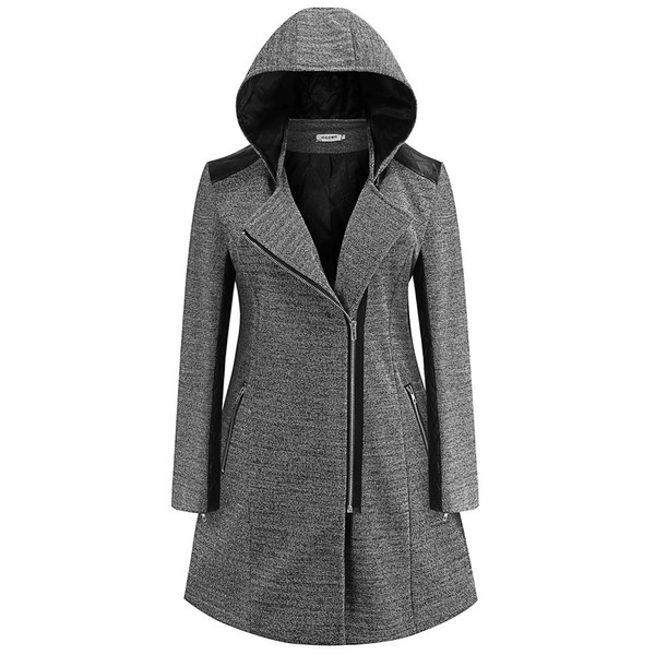 Color: Grey, Size: M - Woolen trench coat Q119-CJNSWTFY00270-Grey-M