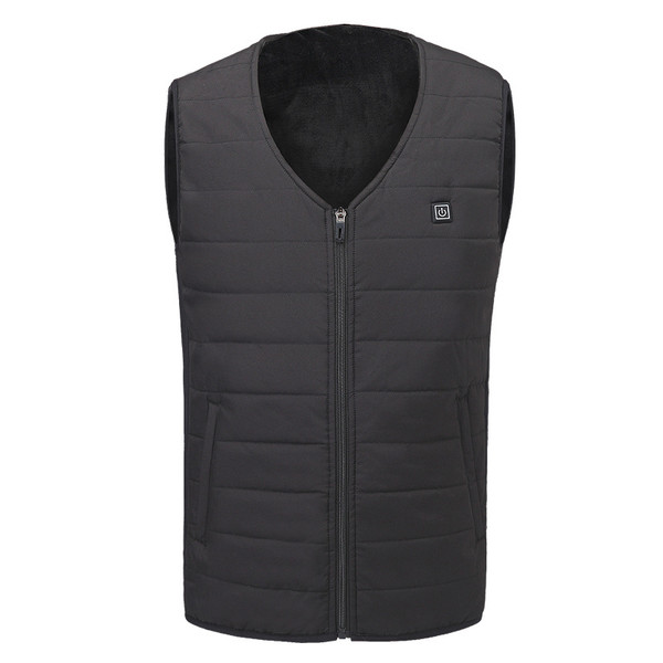 Color: Black, Size: 5XL - USB electric vest heating plus velvet middle-aged winter heating vest sma Q119-CJNSWTFP00039-Black-5XL
