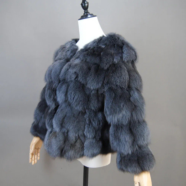 Color: Turquoise, Size: 4XL - 2025 New Style Real Fur Coat 100% Natural Fur Jacket Female Winter Wa F640-12000034266142827