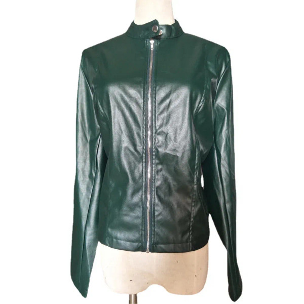 Color: Brown, Size: XXXL - Womens Spring Full Long Sleeve Jacket Coat Autumn Leather Blazer Winter  F640-12000042770972273