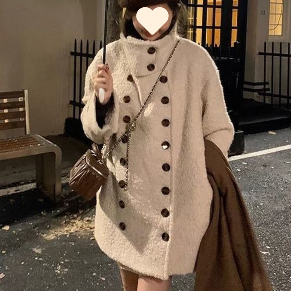 Color: Apricot, Size: S - Mid-length Gentle High-grade Furry Cotton Jacket Top Q119-CJYD217901801AZ