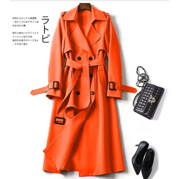 Color: black, Size: XL - Autumn Winter Long Sleeve Trench Coat For Women 2024 Fashion Loose Office  F640-12000040873021525