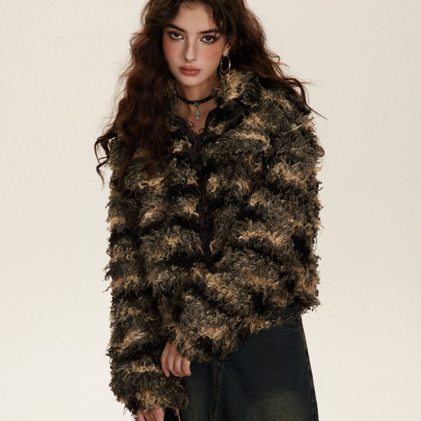 Short American Retro And Fashion All-matching High Quality Lamb Wool Coat Q119-CJJK1952098