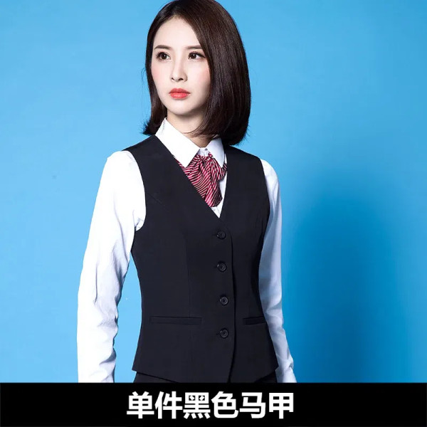 Color: black, Size: XXL - YASUGUOJI New Fashion Business Slim Fit Women Vest OL V Neck Formal Offic F640-10000013902011894