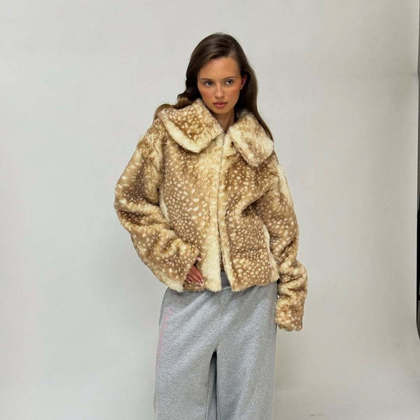 Autumn And Winter New All-matching Graceful Socialite Style Lapel Short Warm Long Sleeves Fur Coat  Q119-CJYD2577996
