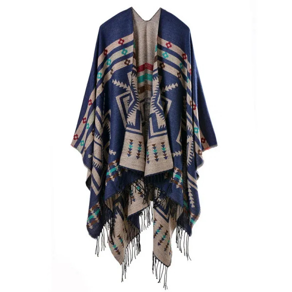 Color: GRAY, Size: One Size, Ships From: CHINA - European American Popular Tassel Thickened Cashmer F640-12000040790415771