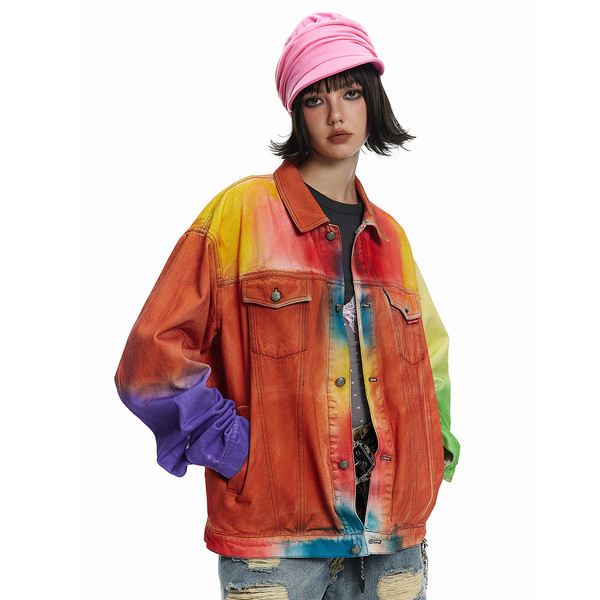 Gradient Denim Jacket For Men And Women Q119-CJXZ2082569